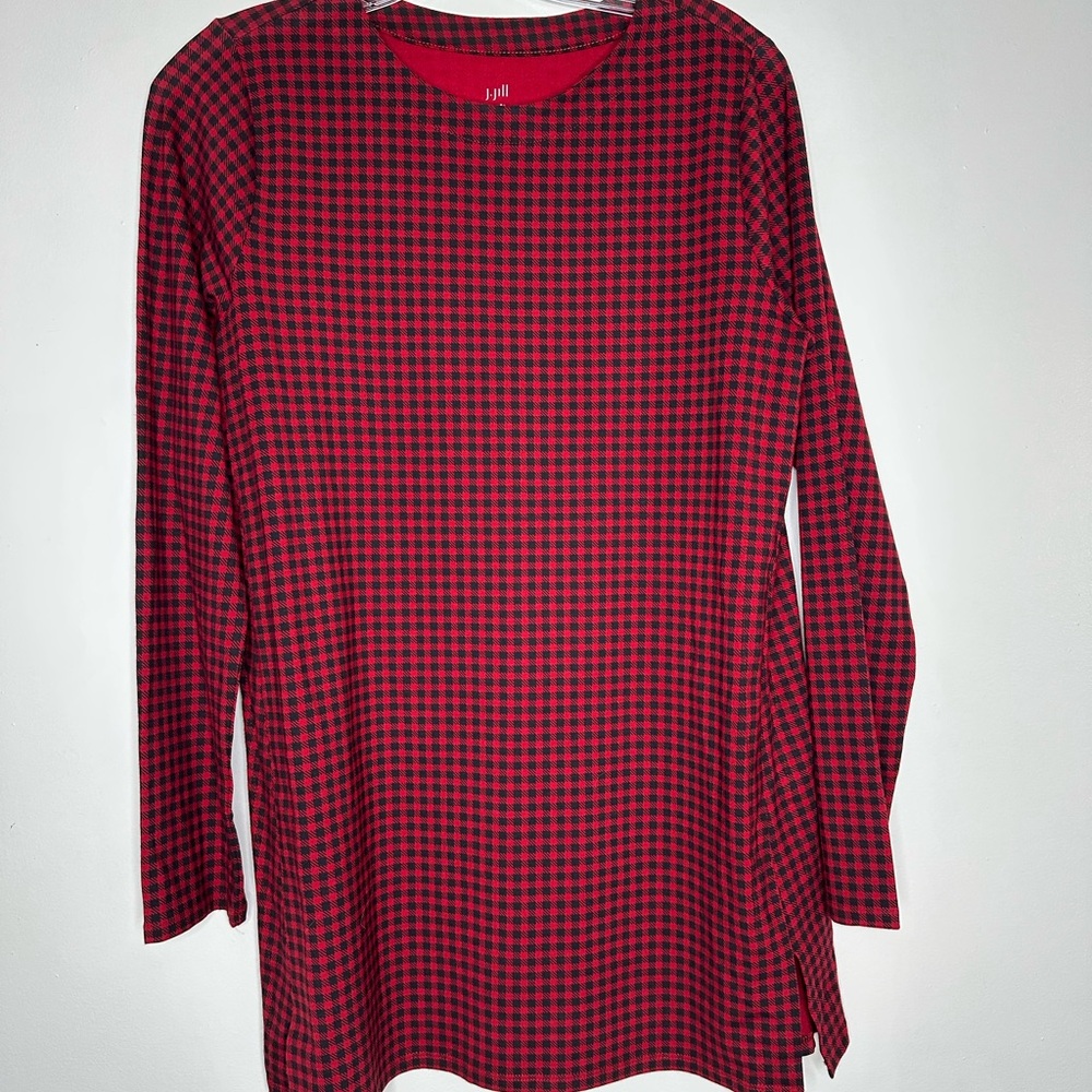 J. Jill Red and Black Plaid Tunic